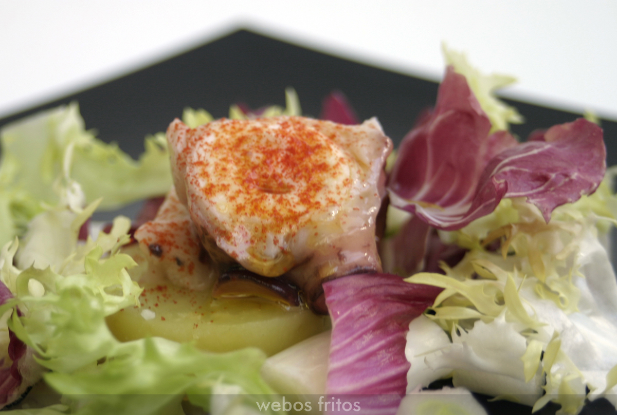 Detalle de ensalada de pulpo