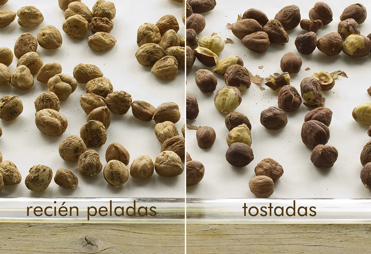 Avellanas peladas y tostadas