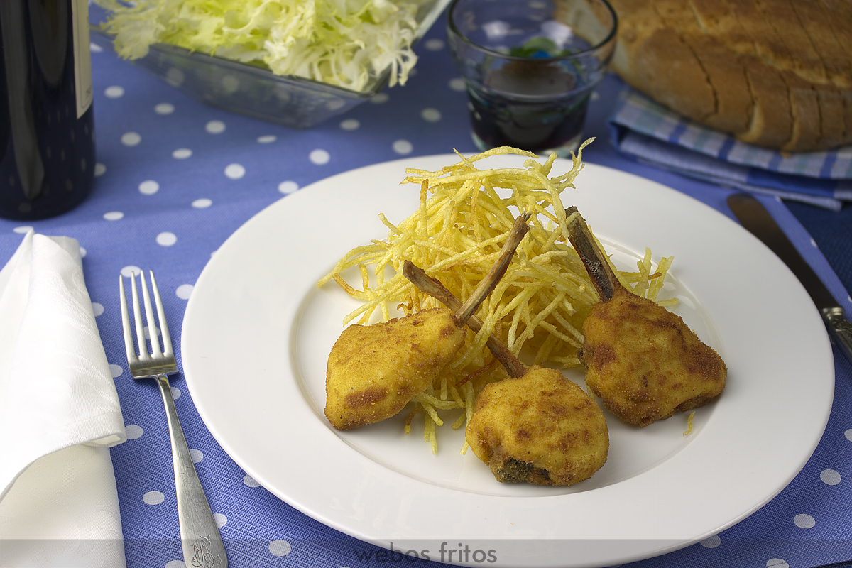 Chuletas de cordero con bechamel