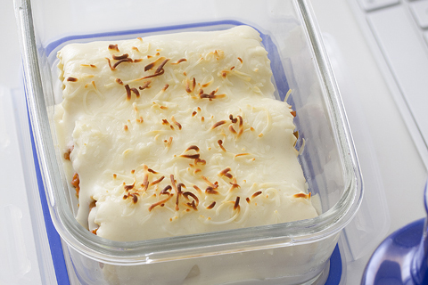 Canelones de berenjena y gambas