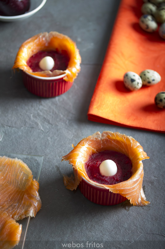 Rellenando el salmón