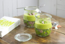 Crema de guisantes con gelatina