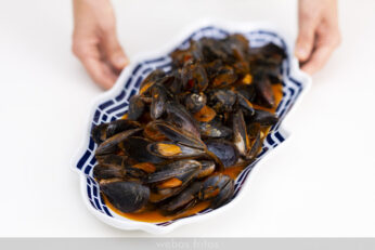 Mejillones en salsa con freidora de aire