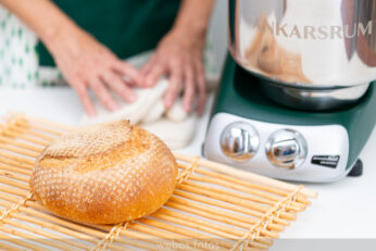 Pan con poolish en la amasadora Ankarsrum